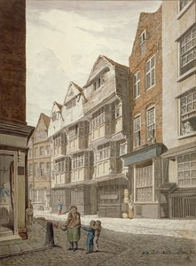 South-west View of an Old Timber-framed House in Ship Yard, Westminster, London by Robert Blemmell Schnebbelie