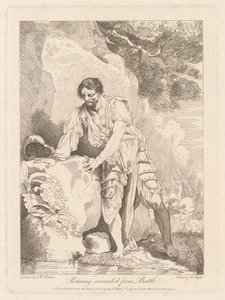 Retiring Wounded from Battle by Robert Blyth, after John Hamilton Mortimer