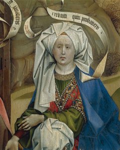 Detail Representing Woman from Nativity by Robert Campin
