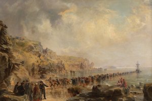 Landing the Shore End of the Atlantic Cable, 1866 by Robert Charles Dudley