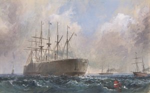 Telegraph Cable Fleet at Sea by Robert Charles Dudley