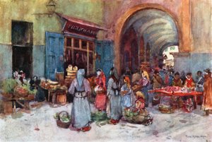 Street Sellers, Pisa by Robert Charles Goff