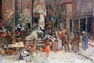 The Mercato Nuovo in 1884 by Robert Charles Goff