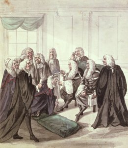 A Peep into Westminster Hall on a Call of Sergeants, 18th century by Robert Dighton