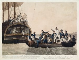 The Mutineers Turning Lieutenant Bligh and Part of the Officers and Crew Adrift, 29th April 1789 by Robert Dodd