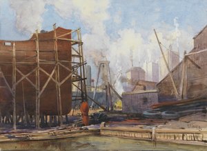 Toronto Shipbuilding, 1918 by Robert Ford Gagen