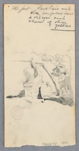 View From a High Site Looking Down into City (recto); Woman holding a Jar (verso), 1882 by Robert Frederick Blum