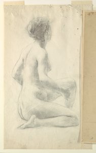 Study for a seated woman, "Vintage Festival," Mendelssohn Glee Club, New York, NY by Robert Frederick Blum