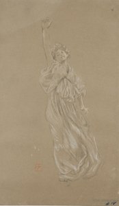 Study of Standing Draped Female Figure for Moods to Music Mural