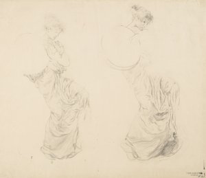 Study of Two Female Figures for Moods to Music Mural