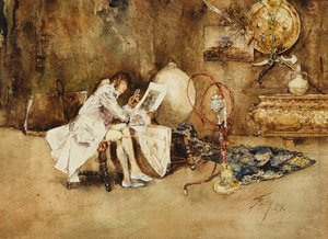 The Connoisseur of Watercolors by Robert Frederick Blum