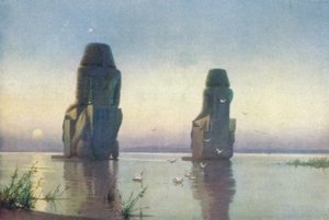 The Colossi of Thebes - Moonrise by Robert George Talbot Kelly