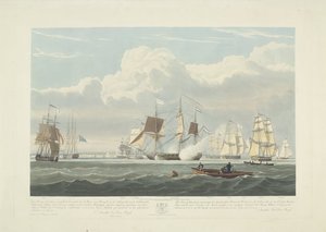 Departure of Twelve Dutch Merchant Ships from the Port of Portsmouth, 1833 (plate 3) by Robert Havell (II)