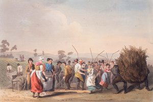 Rape Threshing, November 1, 1813 by Robert Havell