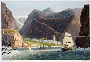 The Roads, St Helena by Robert Havell