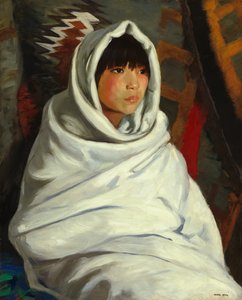 Indian Girl in White Blanket by Robert Henri