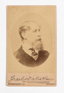 Carte de visite of Charles Dickens with Dickens