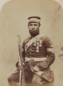Colour-Sergeant J. Stanton, Royal Sappers and Miners (1856) by Robert Howlett