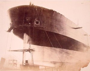 Leviathan, side view of the hull, c.1857 by Robert Howlett
