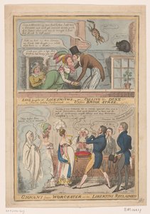Caricature of the Marriage of the Marquis of Worcester and Anne Francis Culling Smith, 1822 by Robert Isaac Cruikshank