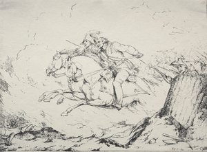 Specimens of Polyautography: Cavalry Charge by Robert Kerr Porter