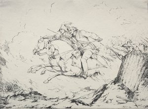Specimens of Polyautography: Cavalry Charge by Robert Kerr Porter
