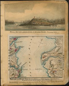 Blockade of the Potomac. Map Showing Union and Rebel Batteries January 1862. The Rebels Evacuated All Their Batteries Night of 4th March 1862.
