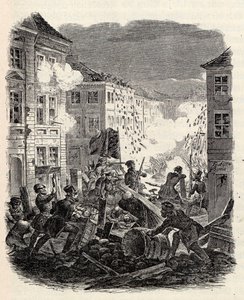 Barricade Fighting at the Cölln Townhall in Berlin on the Night of 18 to 19 March 1848 by Robert Kretschmer