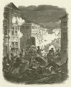 Fighting at a Barricade Outside Kolln Town Hall in Berlin on the Night of 18-19 March 1848 by Robert Kretschmer