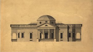 Monticello: 2nd version west elevation, recto