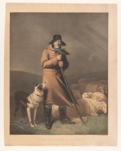 Shepherd with His Dog and Sheep by Robert Mitchell Meadows