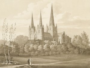 Lichfield Cathedral - West South West View by Robert Noyes