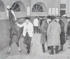Horse Dealers at the Barbican (Barbican No.2) 1921 by Robert Polhill Bevan