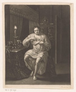 Woman Fleaing Herself