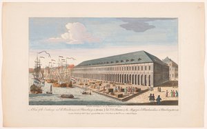 A View of the Exchange and the Warehouses at Petersburg in Russia by Robert Sayer
