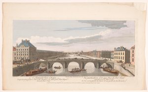 View of the Pont Royal over the Seine River in Paris, Looking Towards the Pont Neuf by Robert Sayer
