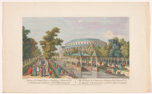 View of the Rotunda and the Chinese Pavilion on the Canal in Ranelagh Gardens, London, with a Masquerade Ball