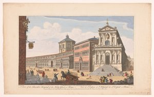 View of the Church & Hospital of the Holy Ghost at Rome by Robert Sayer