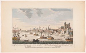 View of the City of London from the River Thames by Robert Sayer