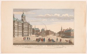 View of the Town Hall in Amsterdam with Firefighters on the Dam by Robert Sayer
