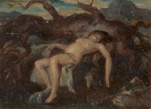 Woman Sleeping in the Nude in a Wooded Landscape