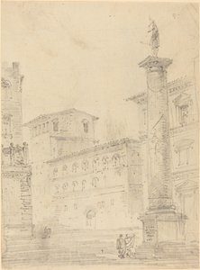 Figures on a Roman Piazza