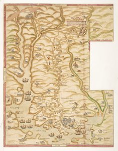 A coloured chart of Plymouth Harbour, and of the country up to Tavistock; drawn possibly by Robert Spry by Robert Spry