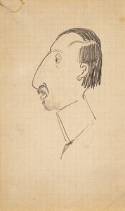 Caricature of Karl Isakson, Profile to the Left
