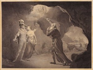 Prospero, Ferdinand and Miranda. From William Shakespeare