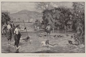An Otter Hunt in Somersetshire, in at the Death