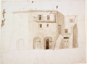 Scene from Italy: Stone House with Two Gates and Stairs by Robert Wilhelm Ekman