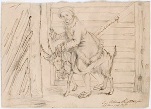 "In Mora, Girl Riding a Goat"