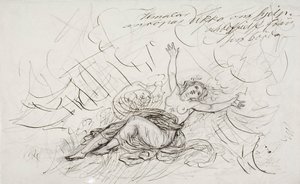 Ilmatar Cries Out for Ukko, Sketch for a Kalevala-themed Drawing Series