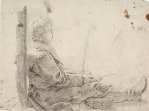 Seated Boy with a Sailboat in His Lap by Robert Wilhelm Ekman